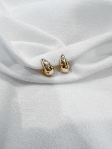 Stoned Gold Teardrops