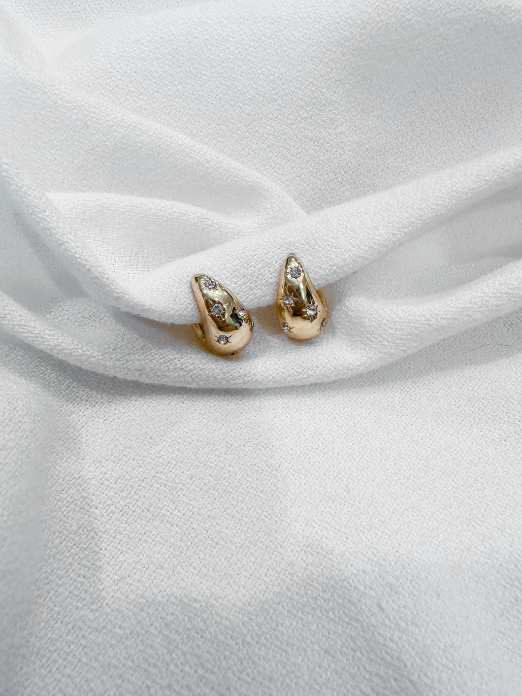 Stoned Gold Teardrops