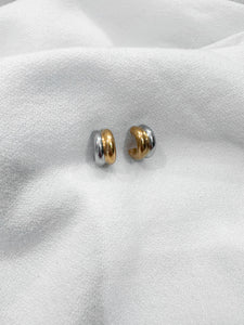 Gold & Silver Double Hoop Huggies