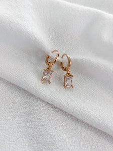 Gold Diamond Huggies